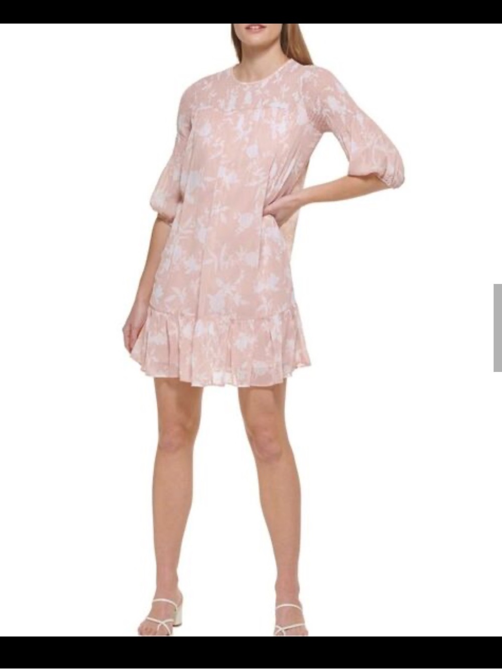 Calvin Klein Blush Pink Smocked yoke dress. NWT, size 8